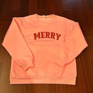 Pink Merry Christmas Sweater size S